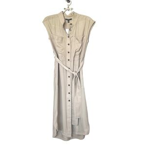 Banana Republic Kaki Casual Shirt Dress with Front Tie Size PS